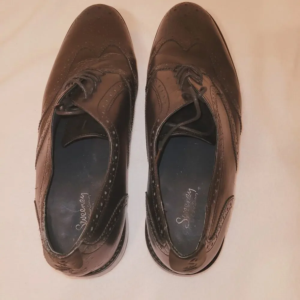 Oliver Sweeney Mens Harwood Black Wing Tip Leather Dress Shoes Size 12